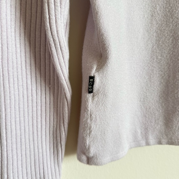 BCBG Max Azria Women’s Y2K Fitted Knit Lilac Collared Top Shirt Blouse M - Picture 6 of 7